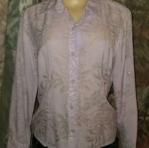 Sag Harbor size 6P shimmering lavender blouse